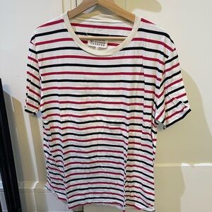 MAISON MARGIELA Striped T-Shirt with Red and Black Stripes